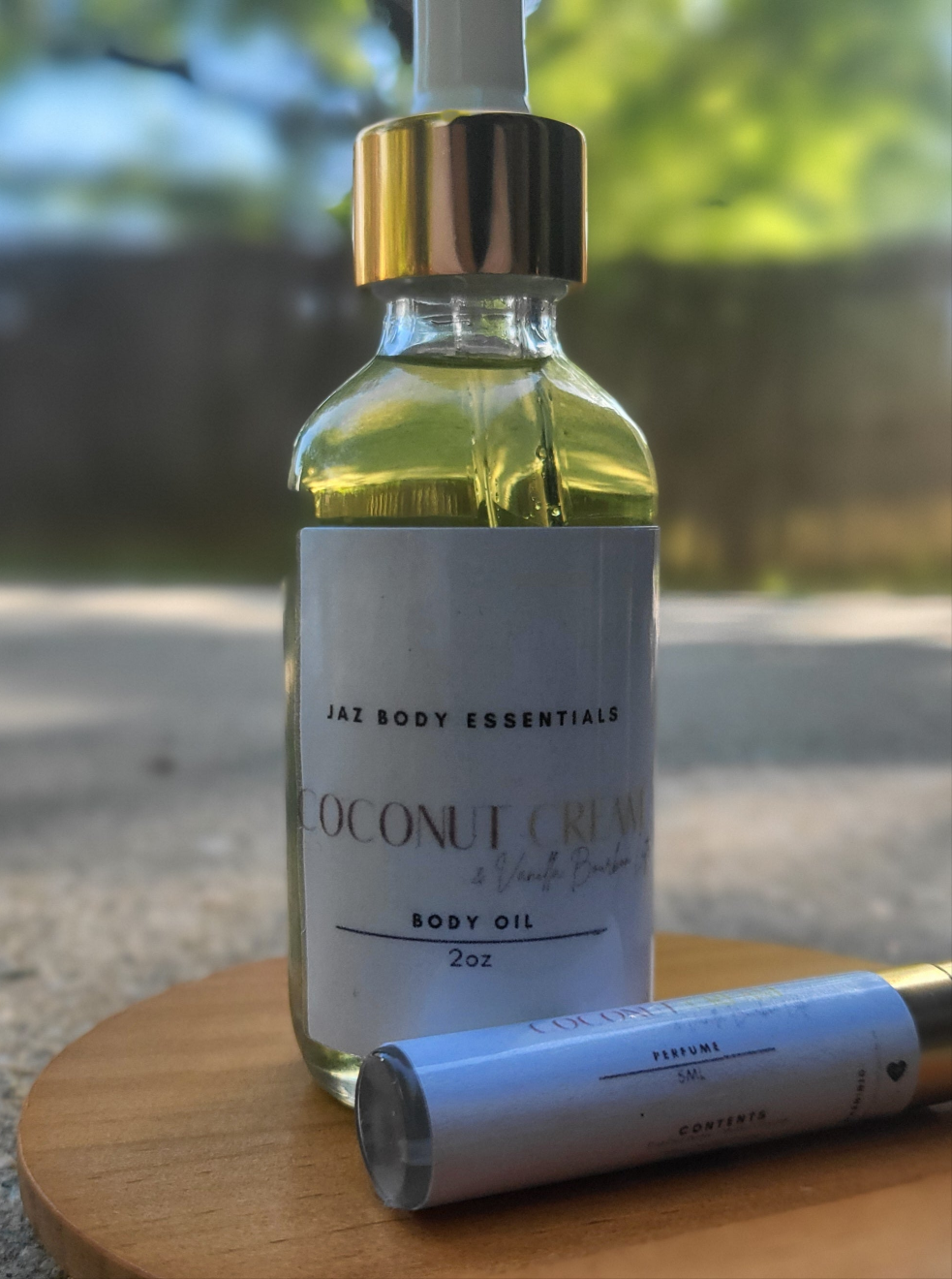 Coconut Cream & Vanilla Bourbon Latte Body Oil & Perfume Set - JAZ Body Essentials