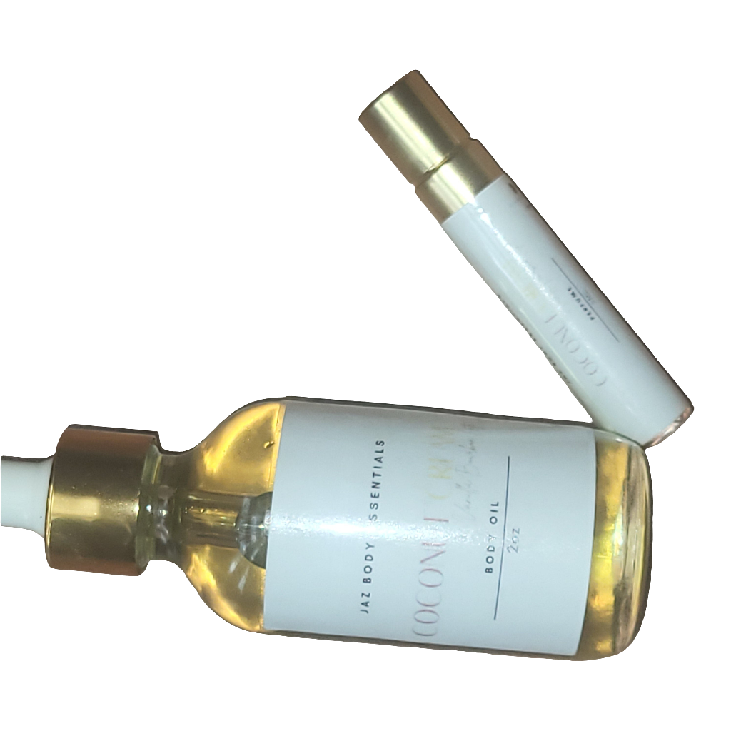 Coconut Cream & Vanilla Bourbon Latte Body Oil & Perfume Set - JAZ Body Essentials
