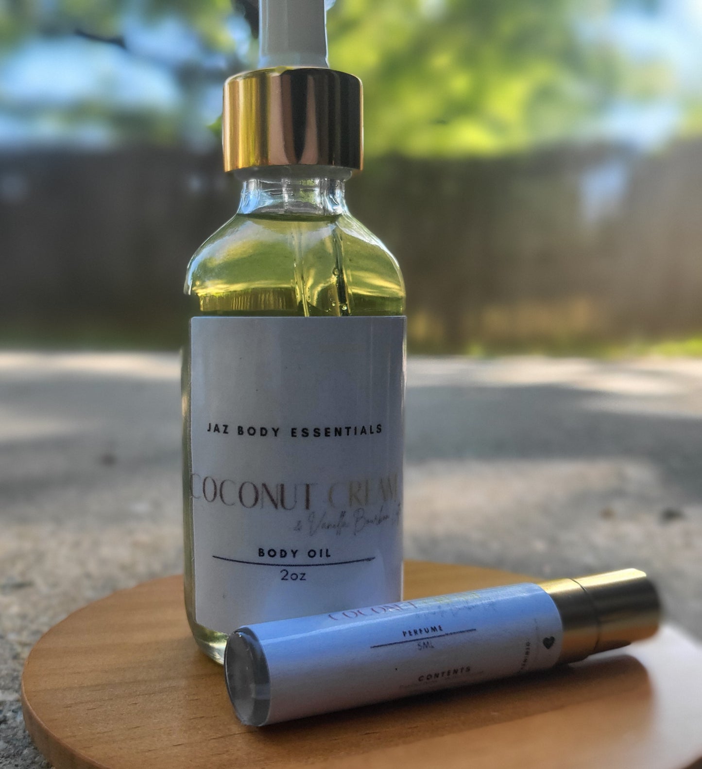Coconut Cream & Vanilla Bourbon Latte Body Oil & Perfume Set - JAZ Body Essentials