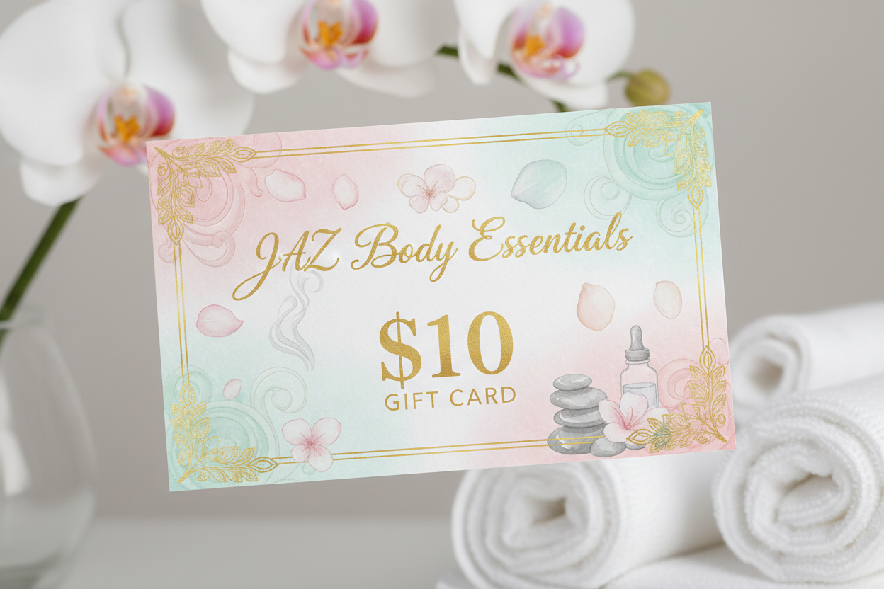 $10 jaz body essentials gift card