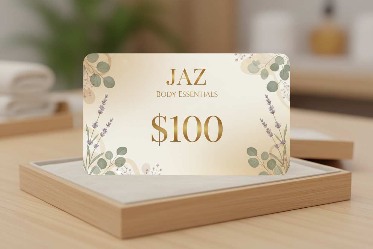 $100 jaz body essentials gift card