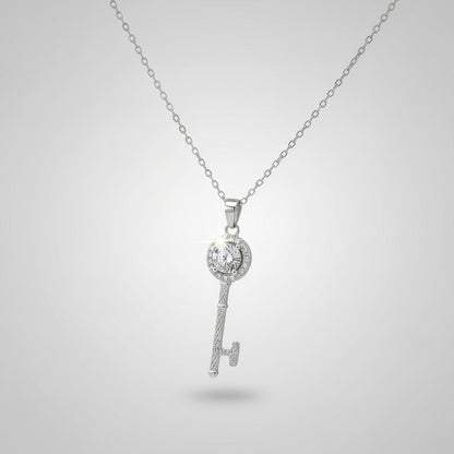 1/2 CT Moissanite Key Pendant Necklace - JAZ Body Essentials