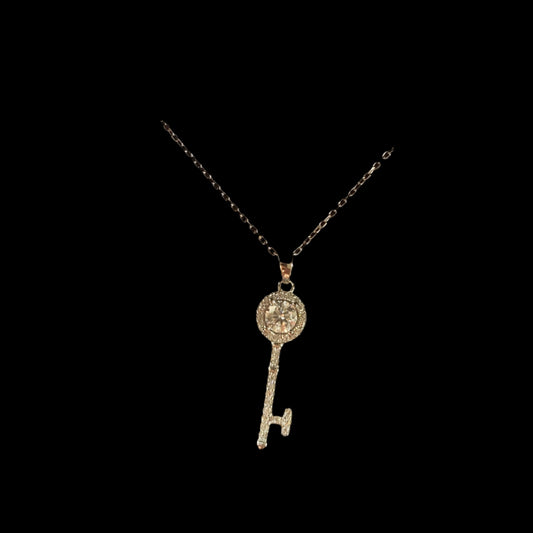 1/2 CT Moissanite Key Pendant Necklace