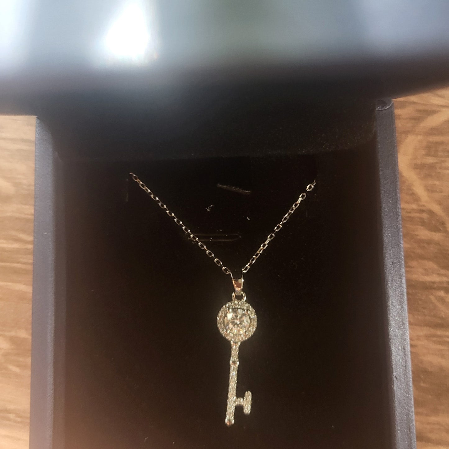 1/2 CT Moissanite Key Pendant Necklace