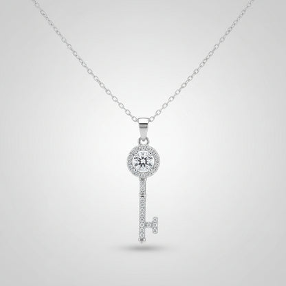 1/2 CT Moissanite Key Pendant Necklace - JAZ Body Essentials