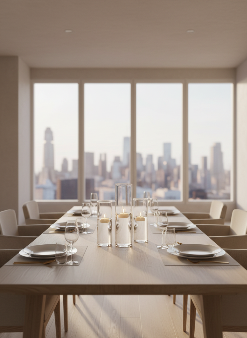 Candelabros cilíndricos de cristal - Juego de 3