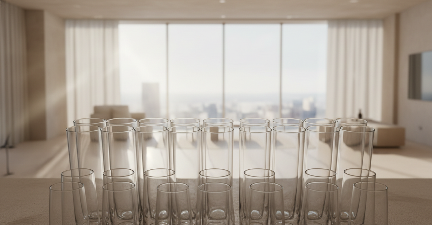 Candelabros cilíndricos de cristal - Juego de 3