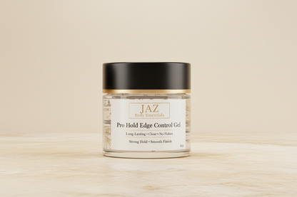 Jaz Pro Hold Edge Control Gel jar on a white background