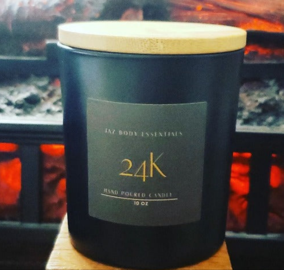 24K lux candle 10 oz - JAZ Body Essentials