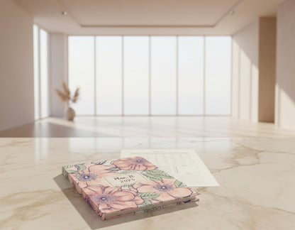 Plan It 2025 Pink and Grey Floral Planner - JAZ Body Essentials