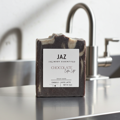 Barra de jabón de chocolate y café