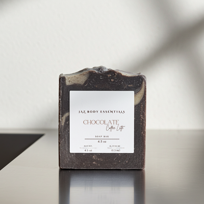 Barra de jabón de chocolate y café