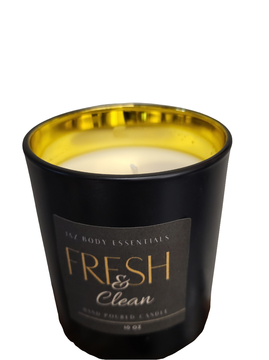 Fresh and Clean Lux Candle 10oz - JAZ Body Essentials