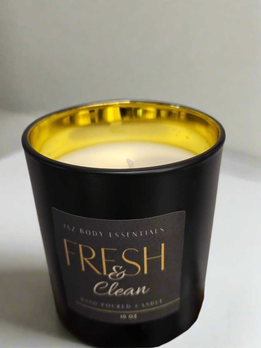 Fresh and Clean Lux Candle 10oz - JAZ Body Essentials