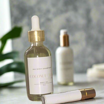Coconut Cream & Vanilla Bourbon Latte Body Oil & Perfume Set - JAZ Body Essentials