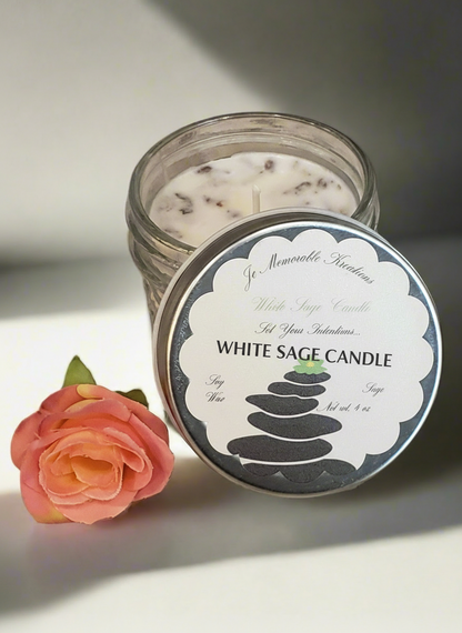 White Sage Candle Energy clearing Aromatherapy Candle - JAZ Body Essentials