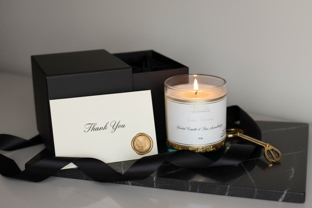 Bougie artisanale parfumée aux flocons d'or Lux