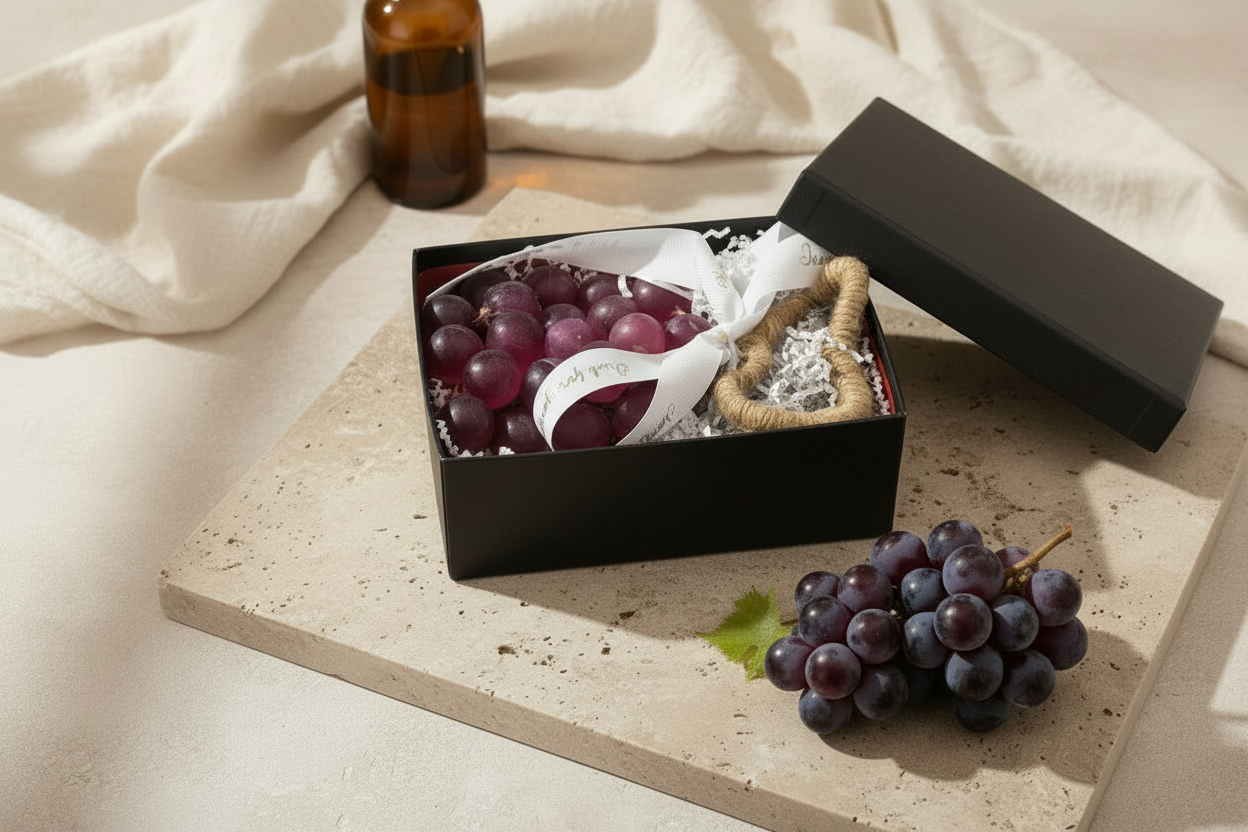 Luxury gift box with solid black design