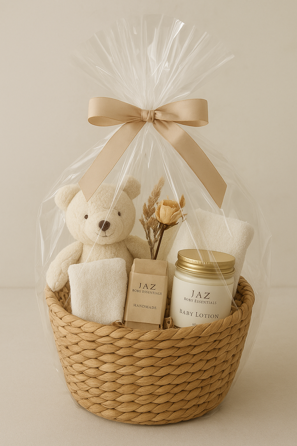 Pastel de pañales para niña con flores 