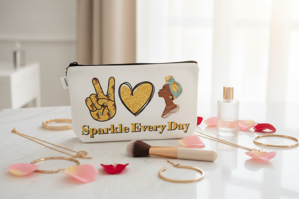 Melanated Women Cosmetic Bag — Afrocentric & Affirmation Styles