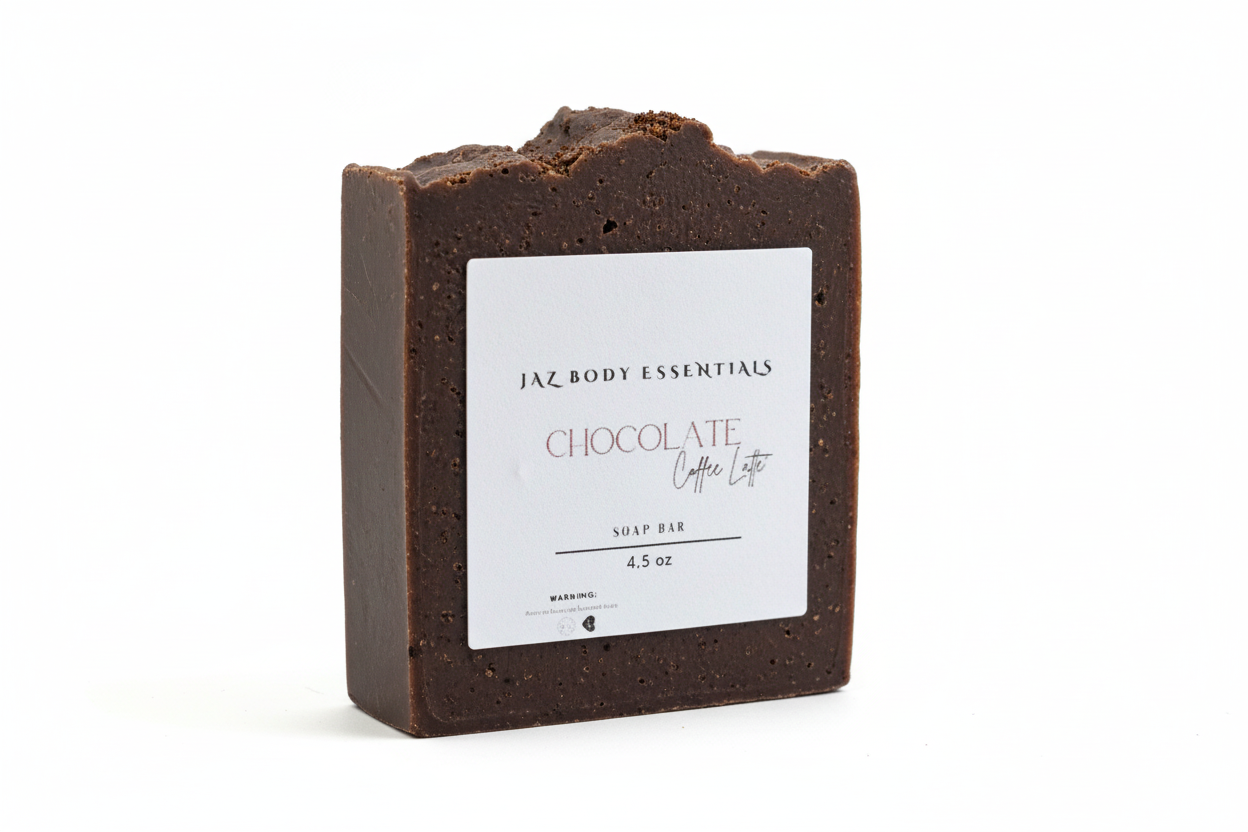 Barra de jabón de chocolate y café