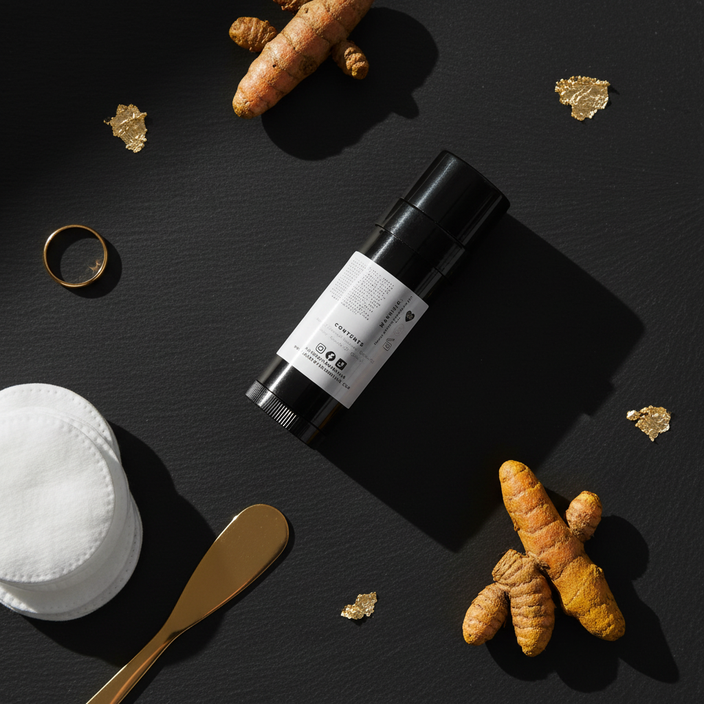 Turmeric balm flat lay