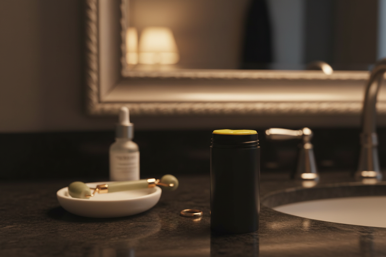 Turmeric balm vanity scene