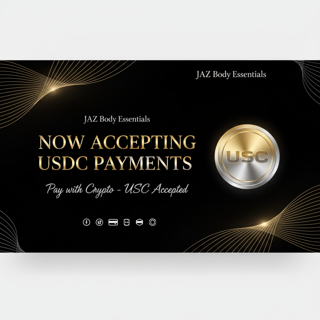 USDC Payment Banner - Black Gold Silver