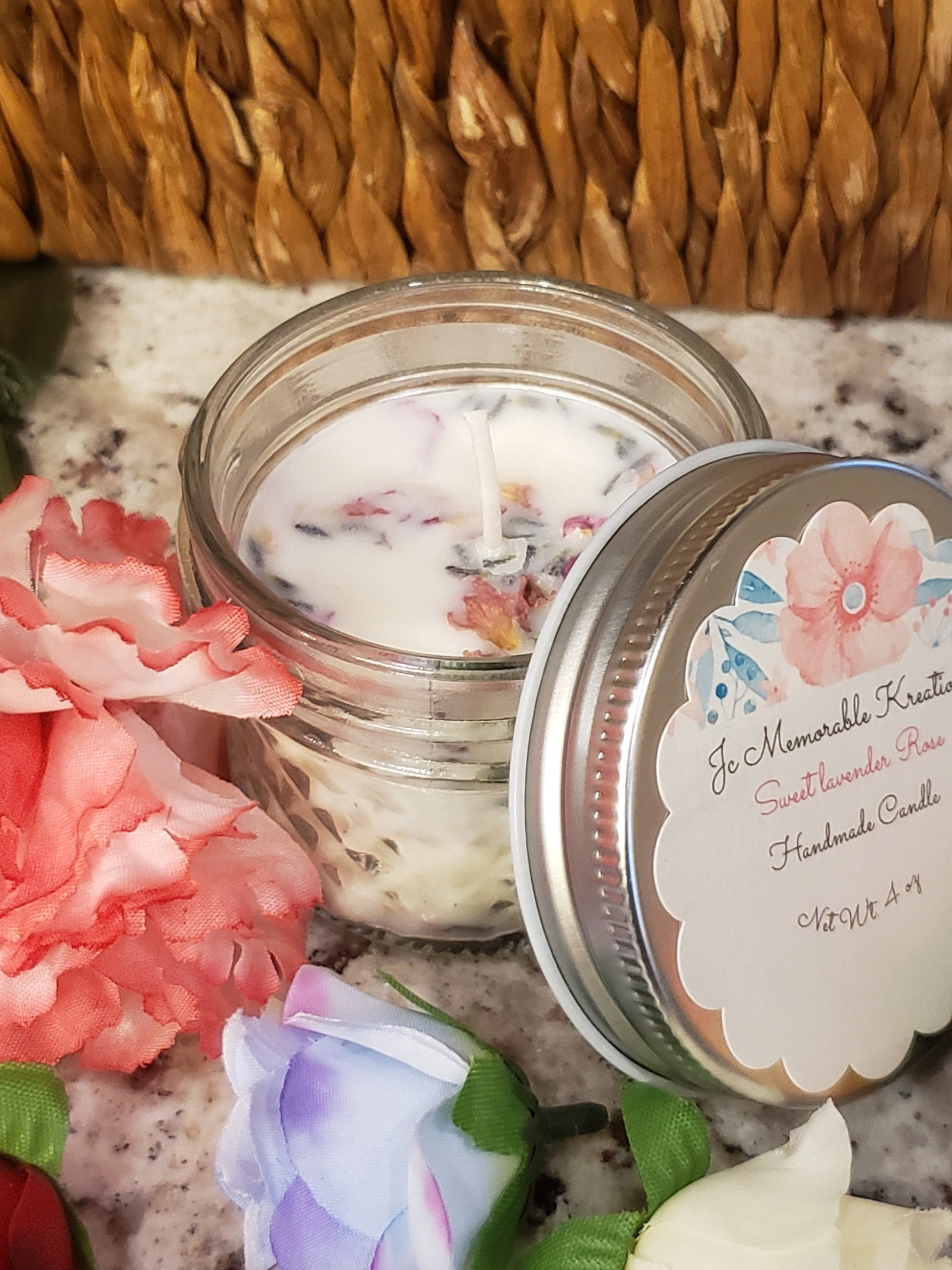 Sweet Lavender Rose Candle - JAZ Body Essentials