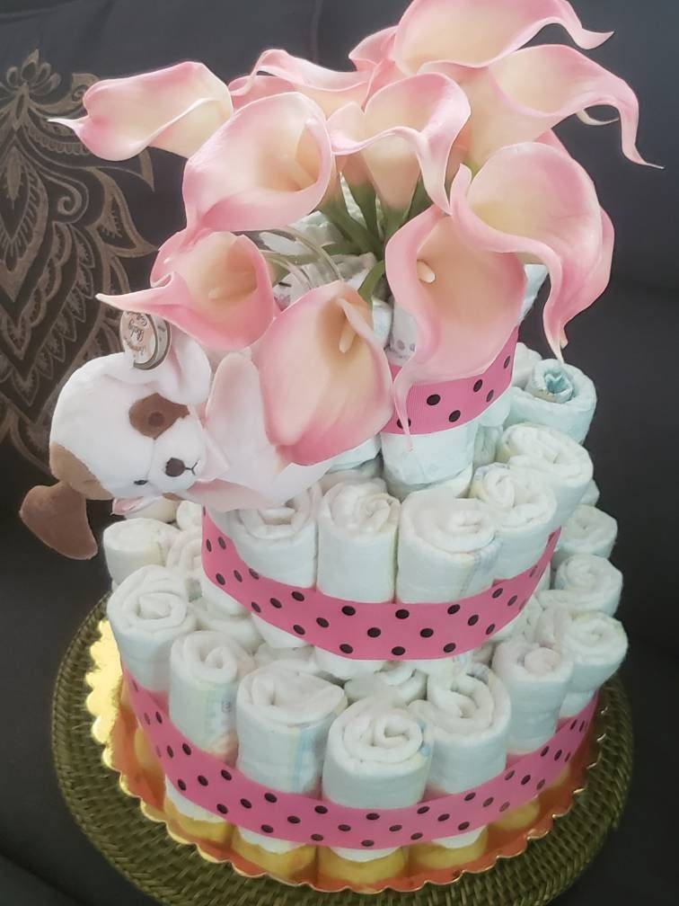 Flower Baby Girl Diaper Cake - JAZ Body Essentials