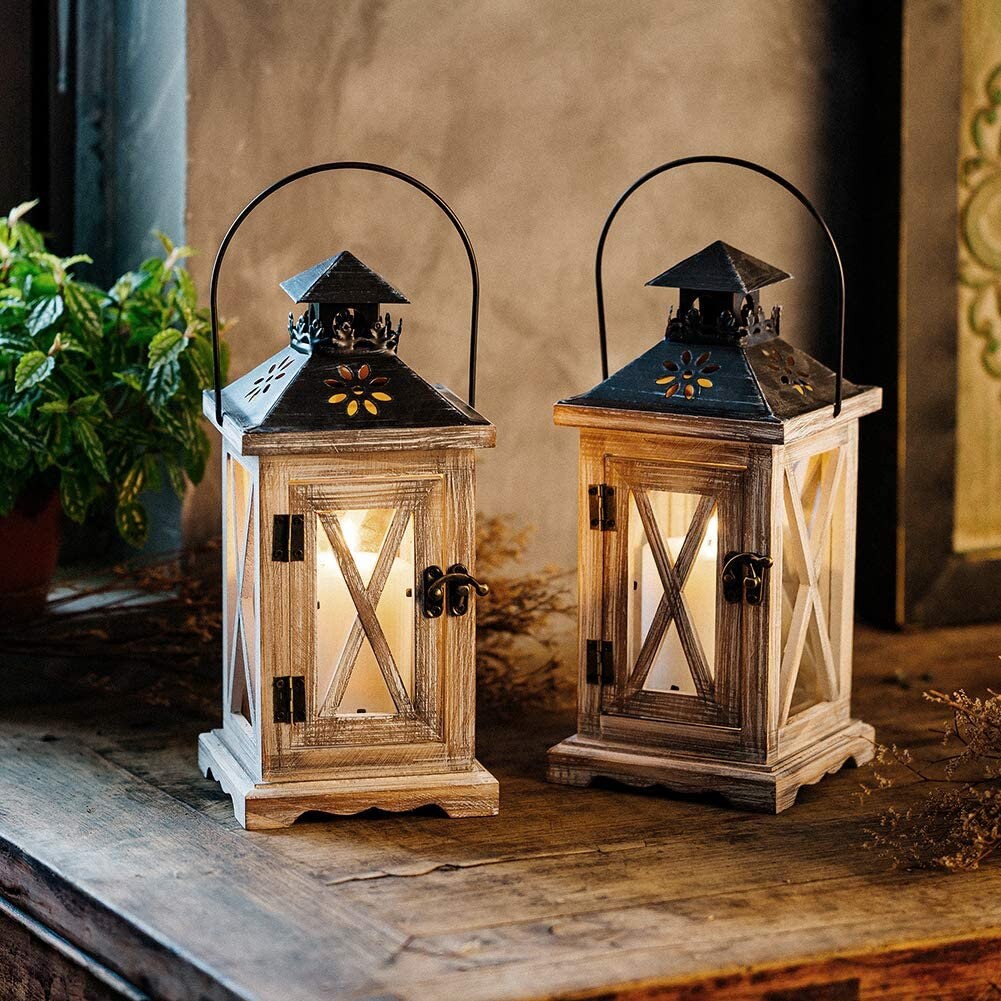 Rustic Home Decor Lantern Set of 2 - JAZ Body Essentials